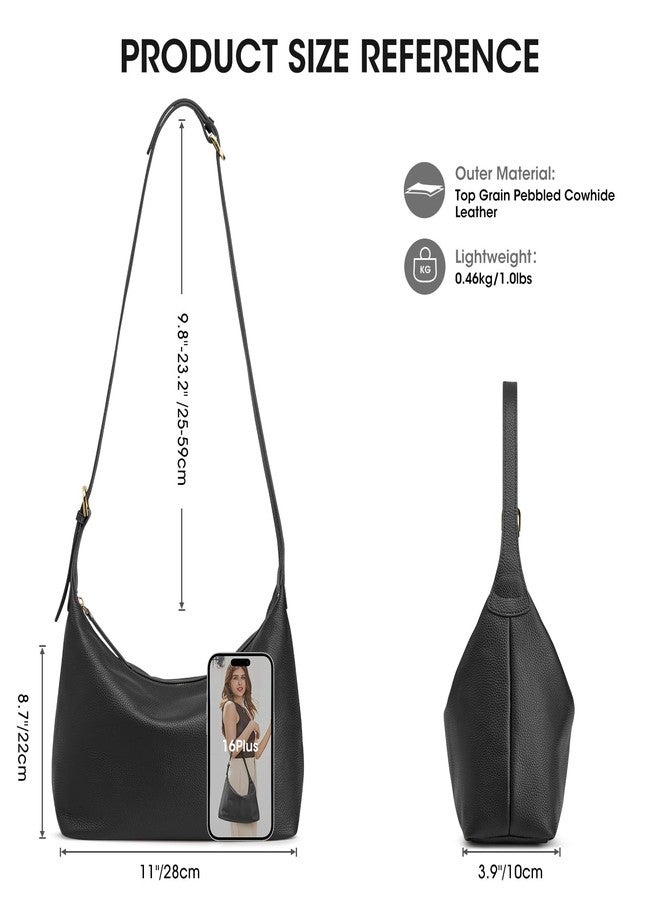 Kattee Hobo bags for Women Genuine Leather Crossbody Handbags Shoulder Purse for Work Casual, Black - Image 3