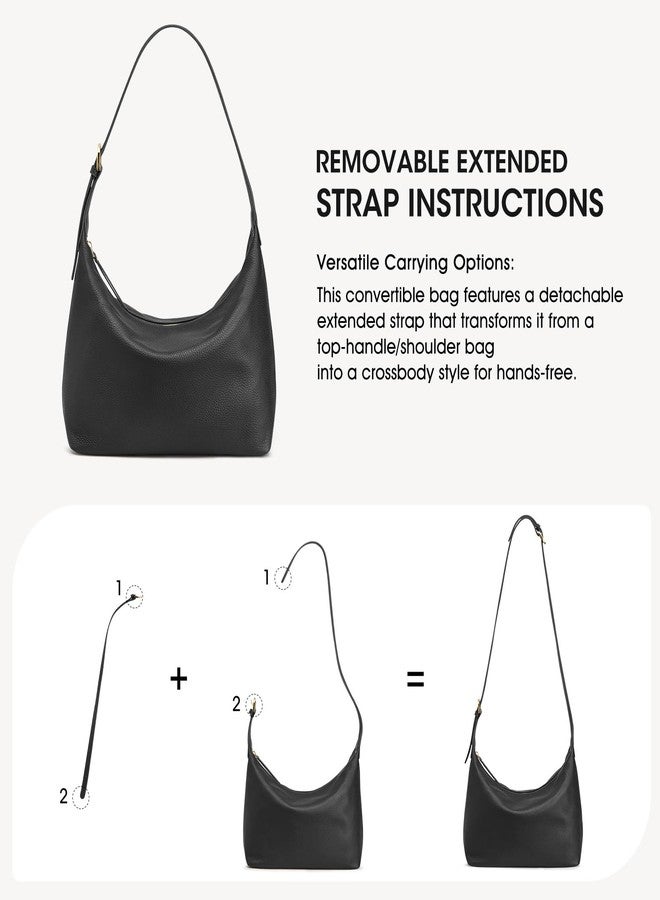 Kattee Hobo bags for Women Genuine Leather Crossbody Handbags Shoulder Purse for Work Casual, Black - Image 4