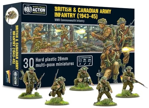 Warlord Games British Canadian Army Infantry 194345 28mm Scale Plastic Miniatures for Bolt Action Highly Detailed World War 2 Miniatures for Tabletop Wargaming - Image 1