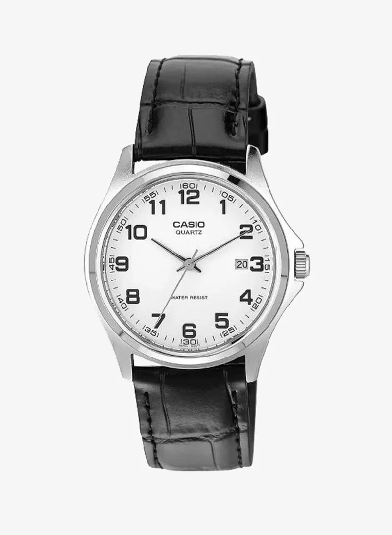 كاسيو Men's Leather Analog Watch MTP-1183E-7BDF - 38 mm