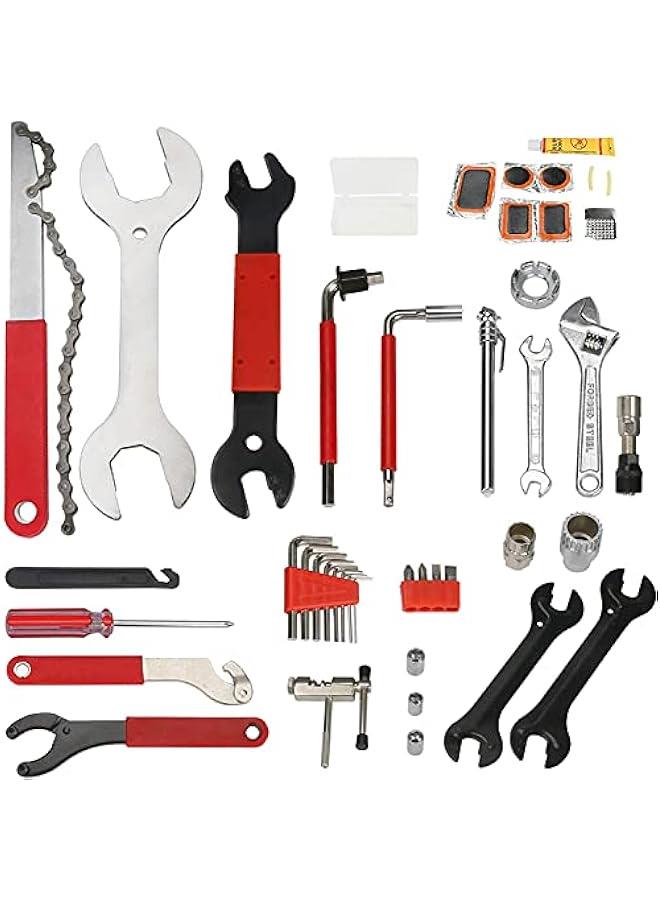 BWSJ Bike Repair Tool Kit44  Bicycle Tools with Carrying Case for MountainRoad Bicycle Repairs Repair Chain Bike Tire Pedal Wrench Brakes Lights - Image 2