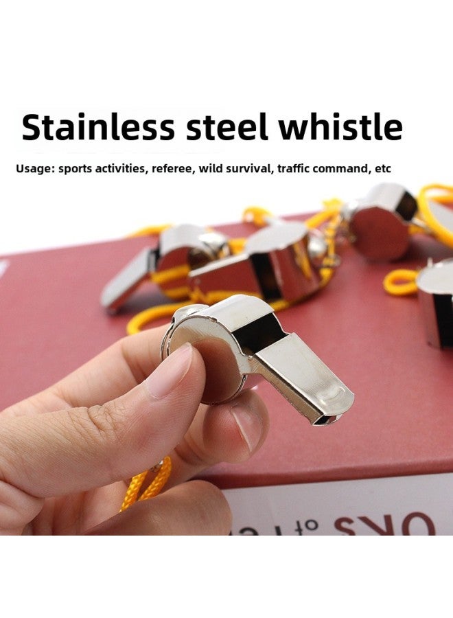 Generic Referee Special Whistle Metal Whistle Stainless Steel Iron Whistle Coach Special Command Whistle Outdoor Sports Whistle-Color:Bulk Metal Whistle [yellow Line] - Image 5