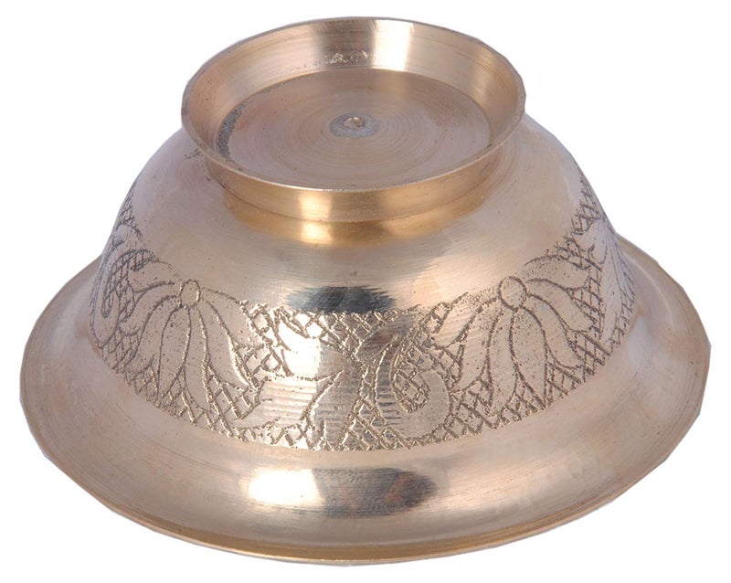 SHIV SHAKTI ARTS SHIV SHAKTI ARTS Handmade Pure Brass Leaf Design Katori Bowl with Spoon Serving Indian Home Food Homeware EachSet of 6 - Image 4