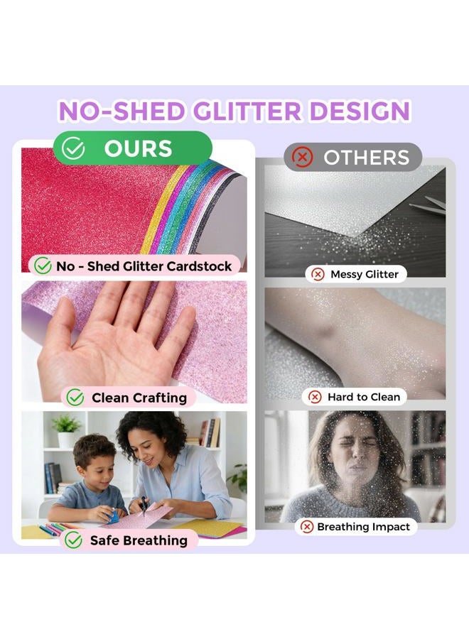 Koogel Glitter Cardstock Paper, 36 Sheets Sparkly Paper A4 Premium Craft Cardstock 18 Colors for Card Making Paper Crafting Scrapbook 250GSM - Image 3