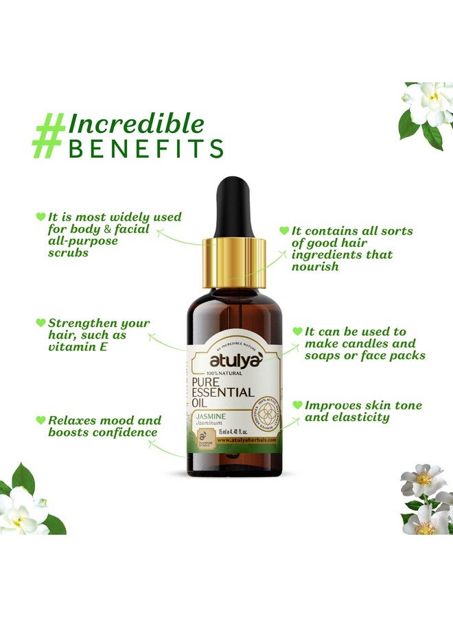 atulya Atullya Jasmine Essential Oil for Relaxing Mind & Uplifting Confidence | 100% Natural Essential Oil | All Skin & Hair Types | 15ml - Image 3