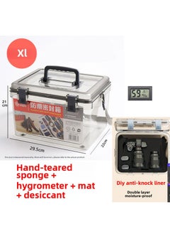 Generic Camera Moisture-proof Box SLR Lens Digital Desiccant Photographic Equipment Box Dehumidification Electronic Microphone Sealed Storage-Color:0l-xl + Diy Liner + Hygrometer + Desiccant + Portable Rope  - Image 1