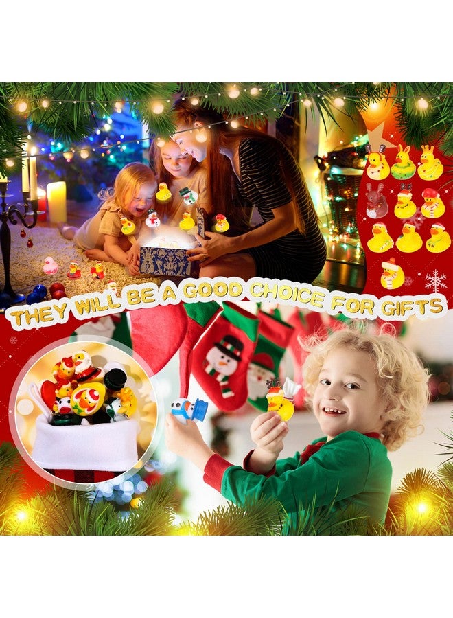 Hanaive 50 Pcs Assorted Christmas Rubber Ducks Bulk with Different Designs Mini Rubber Ducks Bath Toys Xmas Themed Novelty Duck for Party Supplies Gifts Birthday Baby Shower Pool Party (Retro) - Image 5