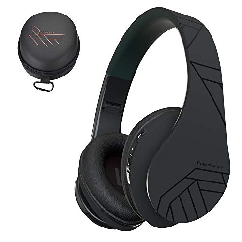 PowerLocus Bluetooth OverEar Headphones Wireless Stereo Foldable Headphones Wireless and Wired Headsets with Builtin Mic Micro SDTF FM for iPhoneSamsungiPadPC Black - Image 1
