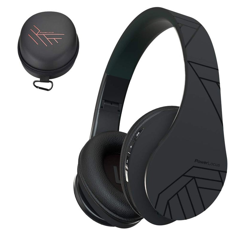 PowerLocus Bluetooth OverEar Headphones Wireless Stereo Foldable Headphones Wireless and Wired Headsets with Builtin Mic Micro SDTF FM for iPhoneSamsungiPadPC Black - Image 2
