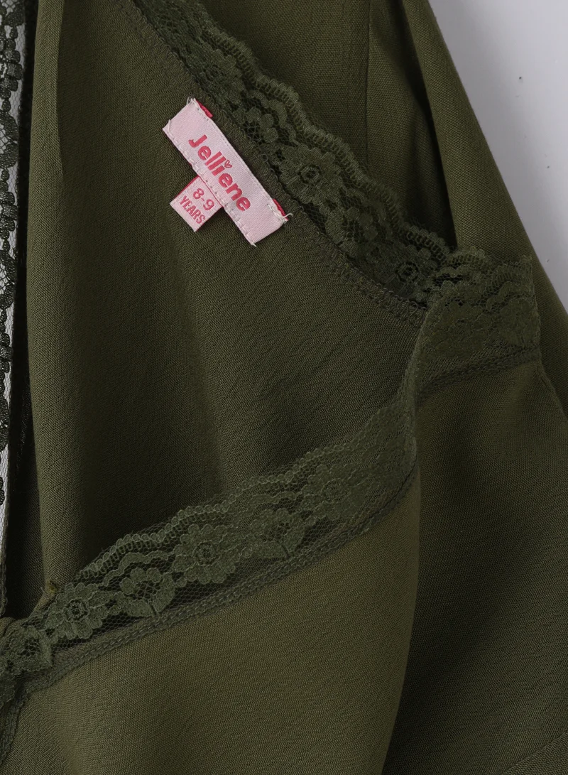 Jelliene Girls Woven Viscose Cropped Lace Trim Blouse