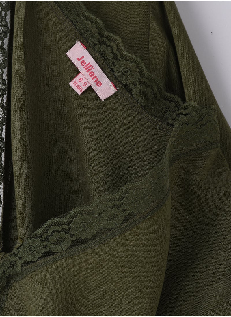 Jelliene Girls Woven Viscose Cropped Lace Trim Blouse  - Image 4