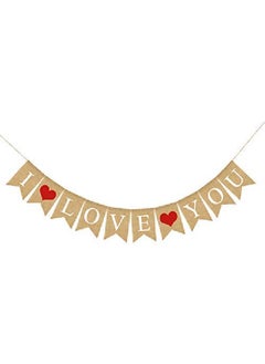 KATCHON I Love You Banner Burlap 10 Feet No Diy | Love Banner For Mantle Valentines Day Decor | I Love You Sign For Romantic Decoration Special Night | I Love You Decorations For Anniversary Birthday  - Image 1