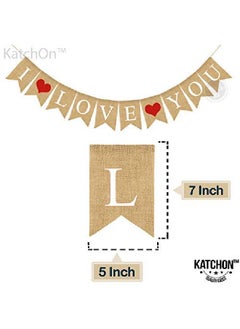 KATCHON I Love You Banner Burlap 10 Feet No Diy | Love Banner For Mantle Valentines Day Decor | I Love You Sign For Romantic Decoration Special Night | I Love You Decorations For Anniversary Birthday  - Image 4