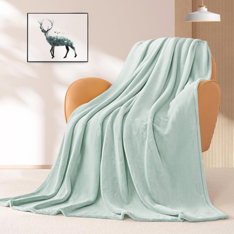BEAUTEX Fleece Blanket King Size Super Soft Flannel Throw Blanket Lightweight Fuzzy Plush Blanket for Couch Sofa or Bed All Seasons (Mint  108"" x 90"") - Image 5