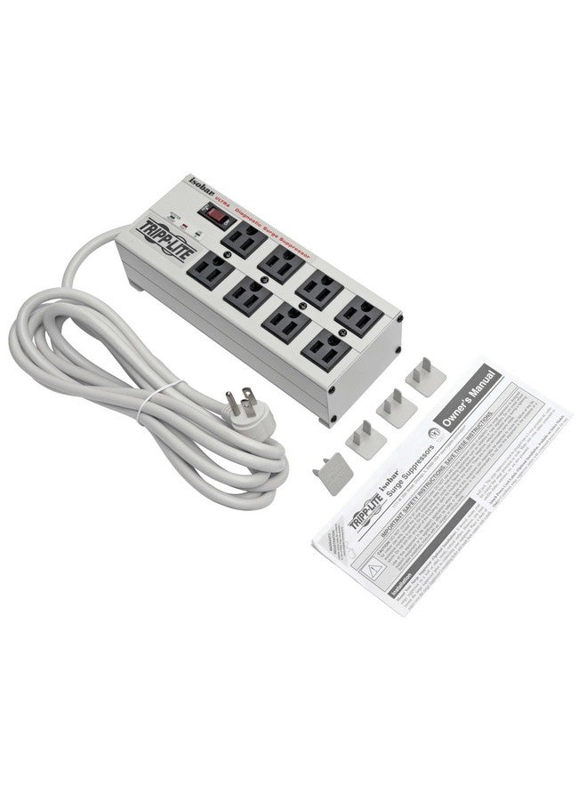 Tripp Lite Tripp Lite ISOBAR8ULTRA Isobar 8 Outlet Surge Protector Power Strip, 12ft Cord, Right-Angle Plug, Metal Lifetime Limited Warranty & Dollar 50,000 Insurance White  - Image 4