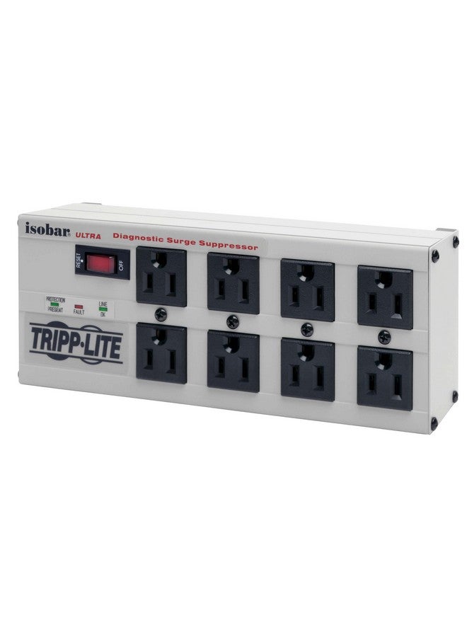 Tripp Lite Tripp Lite ISOBAR8ULTRA Isobar 8 Outlet Surge Protector Power Strip, 12ft Cord, Right-Angle Plug, Metal Lifetime Limited Warranty & Dollar 50,000 Insurance White  - Image 1