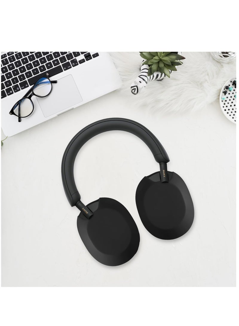 Silicone Earpads For Sony WH-1000XM5 Headphones Replacement Ear Cushions Cover (Black) - Image 5