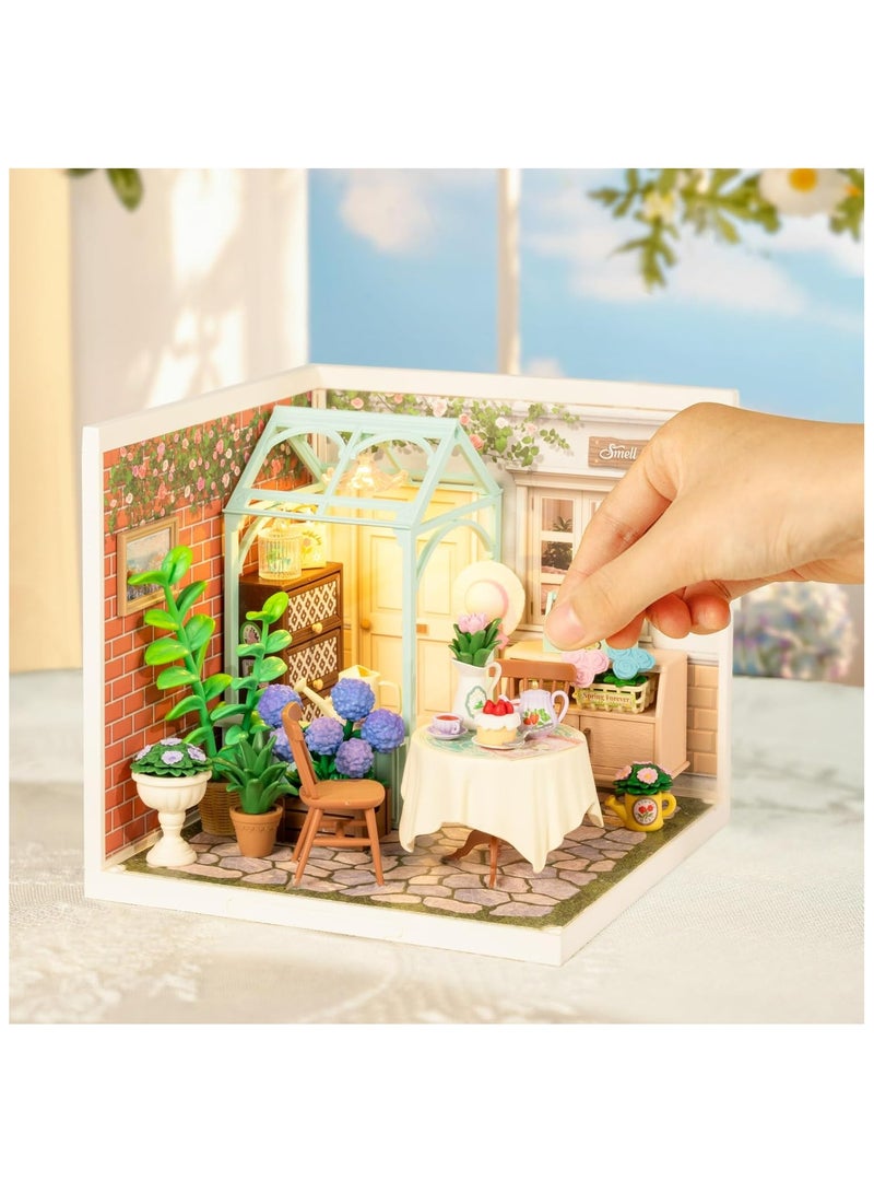 Robotime Rolife Blooming Tea Garden DIY Plastic Miniature House DW013B Premium 3D Puzzle Building Kits for Adults & Teens - Decorative Home Décor, Ramadan & Holiday Gift (Eid and Birthday) for Puzzle Enthusiasts, Stress Relief STEM Project - Image 5