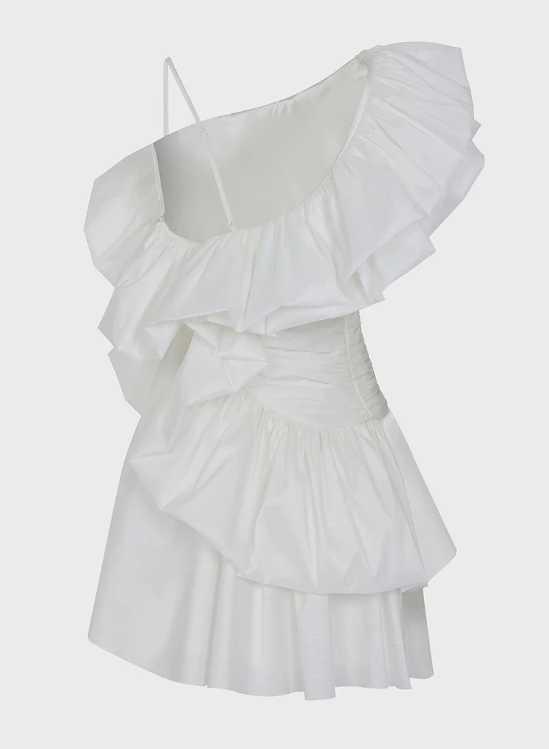نوكتورن One Shoulder Ruffle Dress