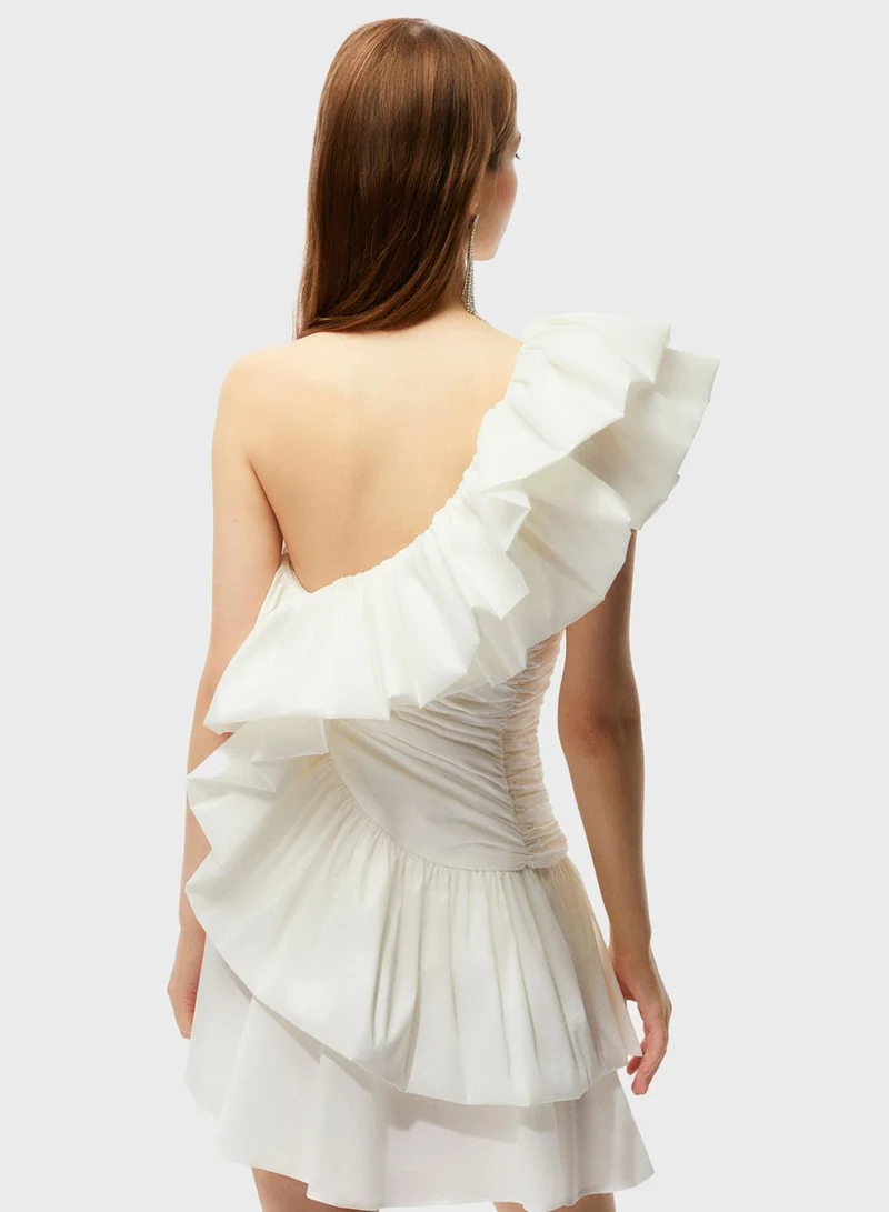 نوكتورن One Shoulder Ruffle Dress