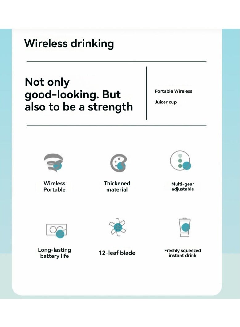إم مياويان خلاط محمول صغير لشحن USB كوب عصير مع شفرات قوية لتكسير الثلج وصنع العصائر والسموثي - Image 4