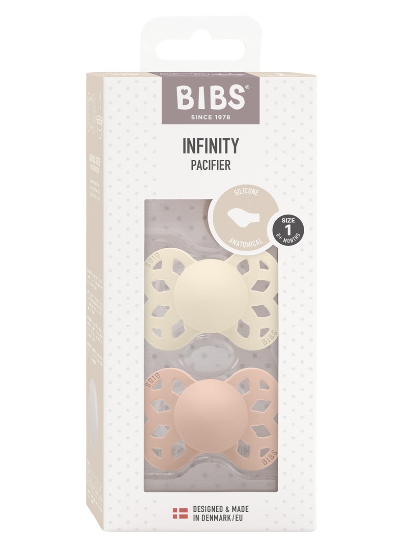 BIBS Pacifier Infinity Anatomical Pack of 2 Size 1 (0-6 months) - Image 1