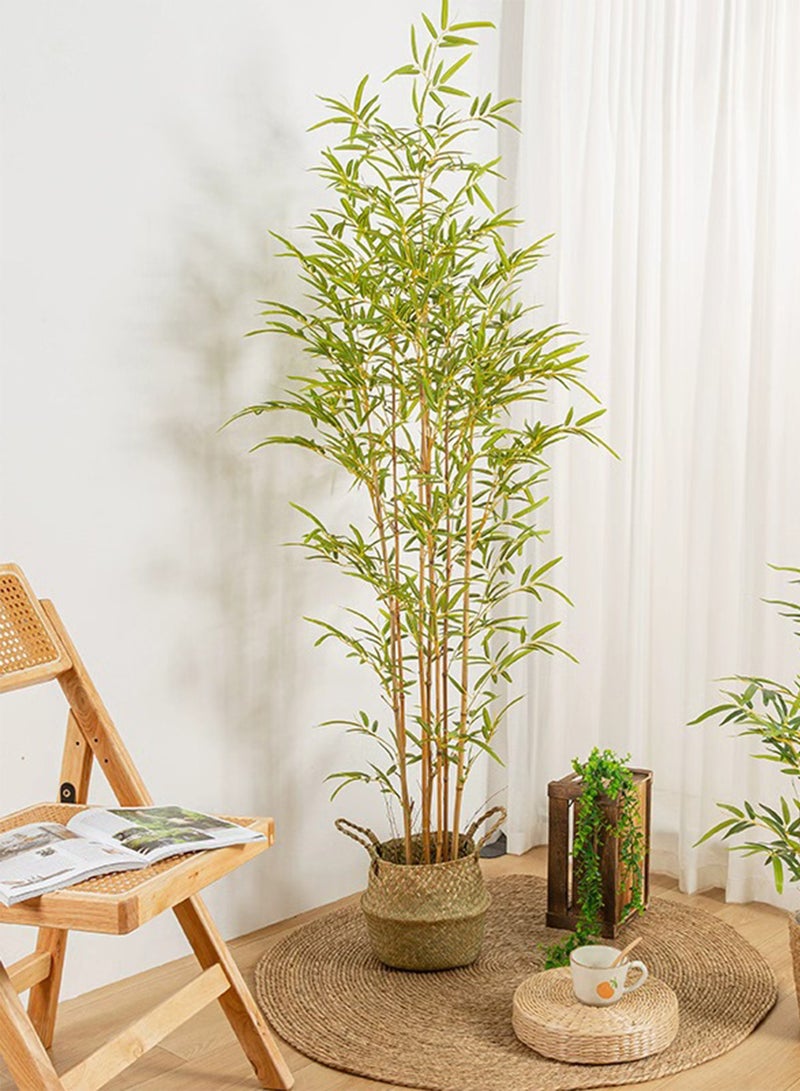 ويمارت شجرة الخيزران الاصطناعية، نبات الخيزران الاصطناعي 120 سم، تقنية اللمس الحقيقي، شجرة اصطناعية مثالية تشبه الحياة مع 5 جذوع، مناسبة للديكور الداخلي للمنزل، أسطح مطبخ المكتب، الديكور الداخلي، حديقة العشب - Image 2