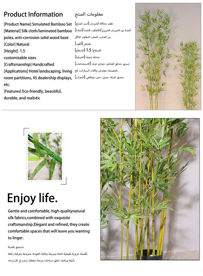 ويمارت شجرة الخيزران الاصطناعية، نبات الخيزران الاصطناعي 120 سم، تقنية اللمس الحقيقي، شجرة اصطناعية مثالية تشبه الحياة مع 5 جذوع، مناسبة للديكور الداخلي للمنزل، أسطح مطبخ المكتب، الديكور الداخلي، حديقة العشب - Image 3