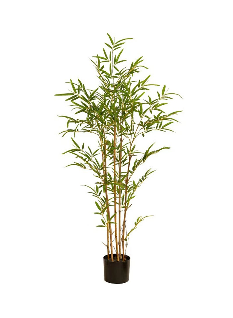 ويمارت شجرة الخيزران الاصطناعية، نبات الخيزران الاصطناعي 120 سم، تقنية اللمس الحقيقي، شجرة اصطناعية مثالية تشبه الحياة مع 5 جذوع، مناسبة للديكور الداخلي للمنزل، أسطح مطبخ المكتب، الديكور الداخلي، حديقة العشب - Image 1