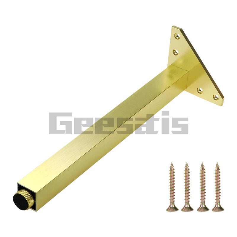 Geesatis 4 Pcs Height 300Mm/12Inch Furniture Legs Matte Gold Table Desk Legs Decor Furniture Replacement Legs Feet, With Mounting Screws - Image 2