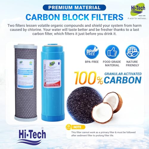 Hi-Tech Replacement CTO GAC PP Cartridges Filter Set 10 Inch for Under Sink RO Water Purifier - 3 Pcs - Image 3