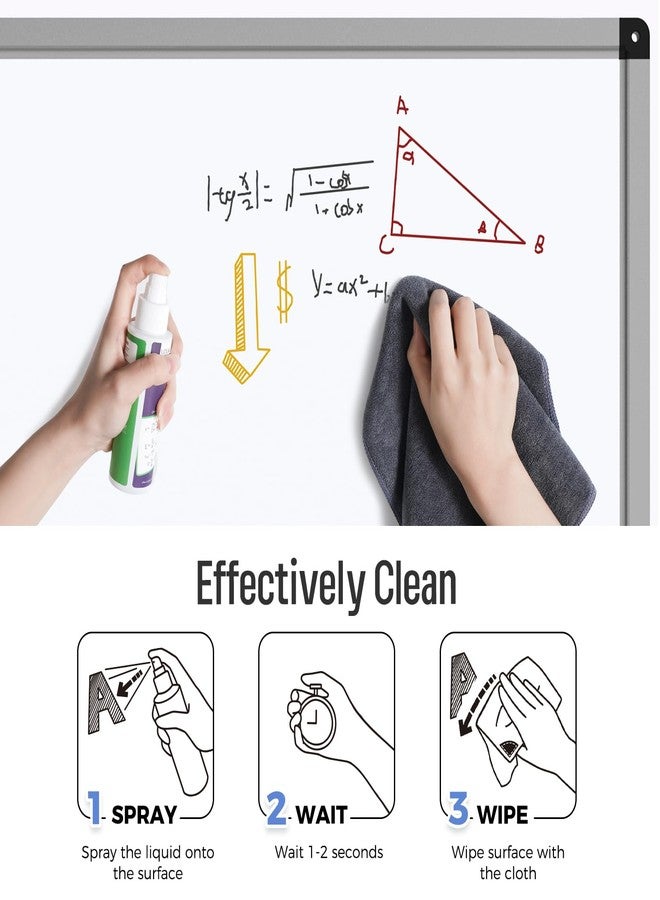 loukin Magnetic Cleaning Cloth, Microfiber Dry Erase Eraser, Washable Whiteboard Cleaning Cloth for Classroom, Home and Office, Gray, 12" x 12" - 3.4 fl oz Whiteboard Cleaner Included - Image 3