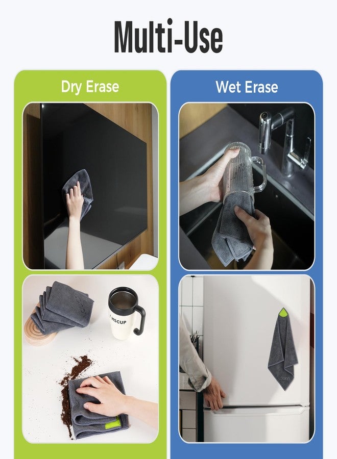 loukin Magnetic Cleaning Cloth, Microfiber Dry Erase Eraser, Washable Whiteboard Cleaning Cloth for Classroom, Home and Office, Gray, 12" x 12" - 3.4 fl oz Whiteboard Cleaner Included - Image 5