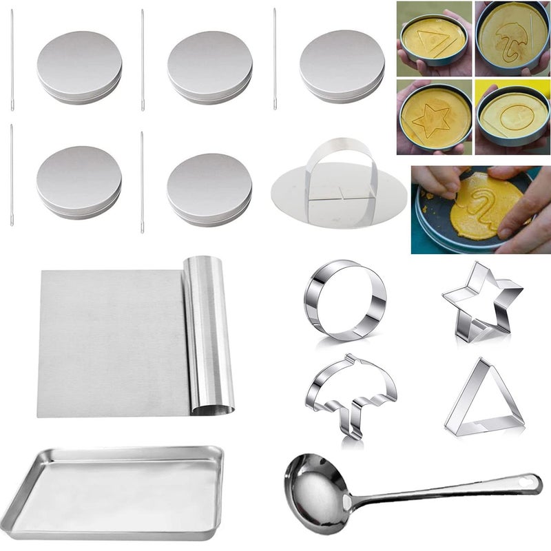 VAWcornic VAWcornic Biscuits Sugar Pie Korean Sugar Candy Making Tools Set DALGONA Kit 18pcs in 1set Mold Press Stainless Steel