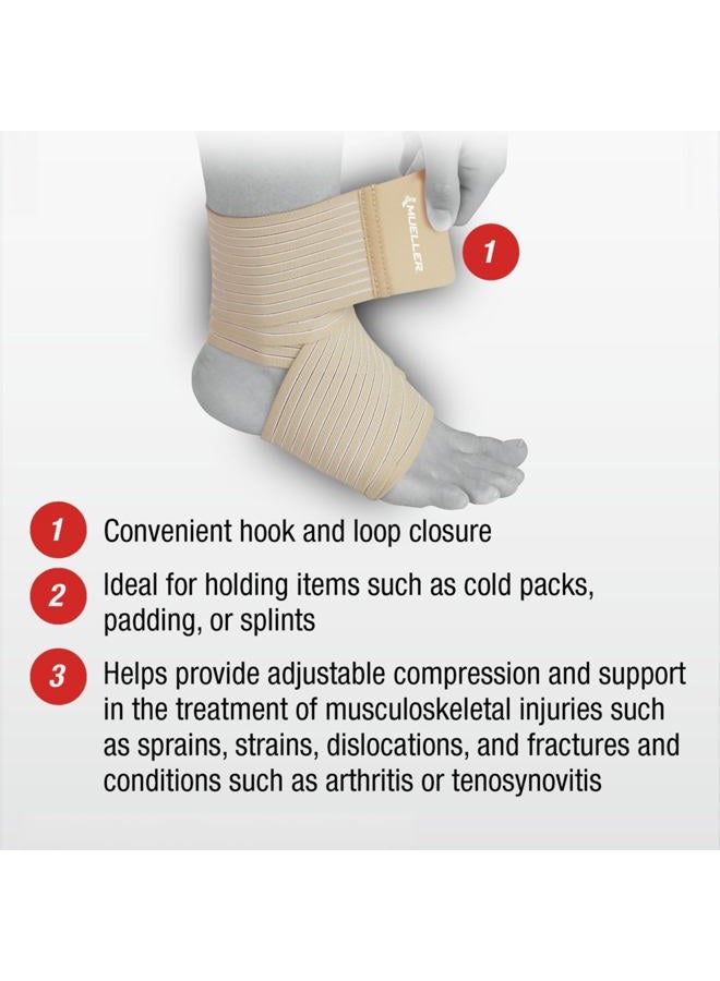 Mueller Sports Medicine All-Purpose Support Wrap for Men and Women, Adjustable Compression for Joint and Muscle Support, Beige, Regular (Pack of 1) - Image 4