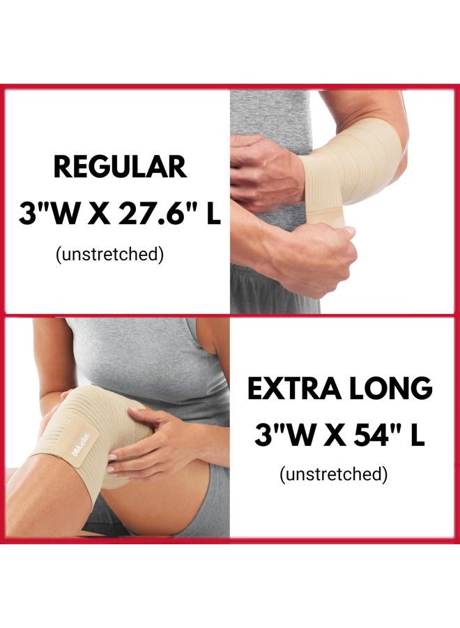Mueller Sports Medicine All-Purpose Support Wrap for Men and Women, Adjustable Compression for Joint and Muscle Support, Beige, Regular (Pack of 1) - Image 3