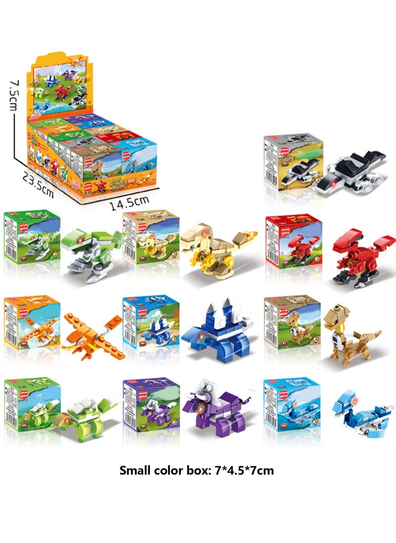 Children's Educational Small Particle Assembly Building Block Collection Set Toy(Dinosaur 10 Small Boxes)  - Image 2