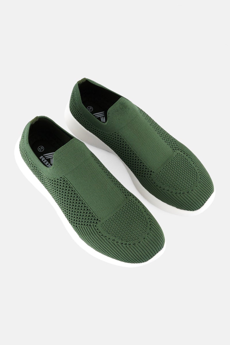RBX Men Slip On Training Shoes, Olive - Image 4