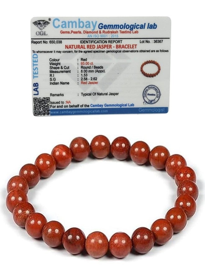 GEMTUB Certified Natural Red Jasper Crystal | 8mm Round Beads Stone for Reiki & Crystal Healing - Image 2