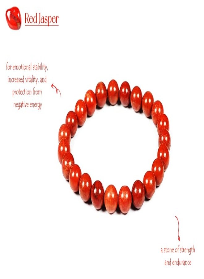 GEMTUB Certified Natural Red Jasper Crystal | 8mm Round Beads Stone for Reiki & Crystal Healing - Image 3
