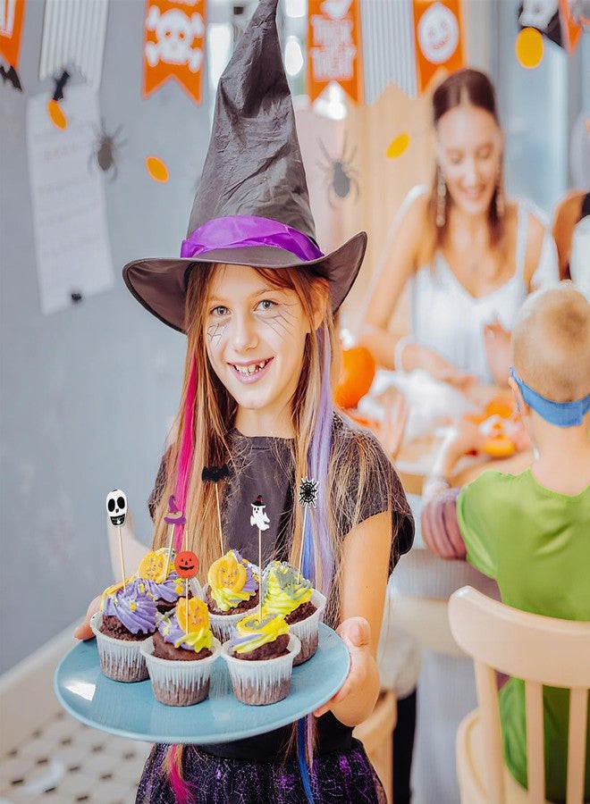 MEMOVAN Halloween Toothpicks for Appetizers 100PCS Halloween Cocktail Picks Ghost Pumpkin Spider Boo Bat Fruit Sticks for Halloween Party Cake Dessert Food Fruit Sandwiches Drinks Skewers - Image 4