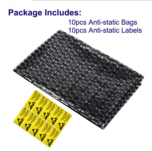 Mobudy Antistatic Bags ESD Shielding Bag with Anti-Static Labels for Hard Drive SSD HDD Motherboard Video Card RAM Electronic Devices (Motherboard Bag-10pcs) - Image 5