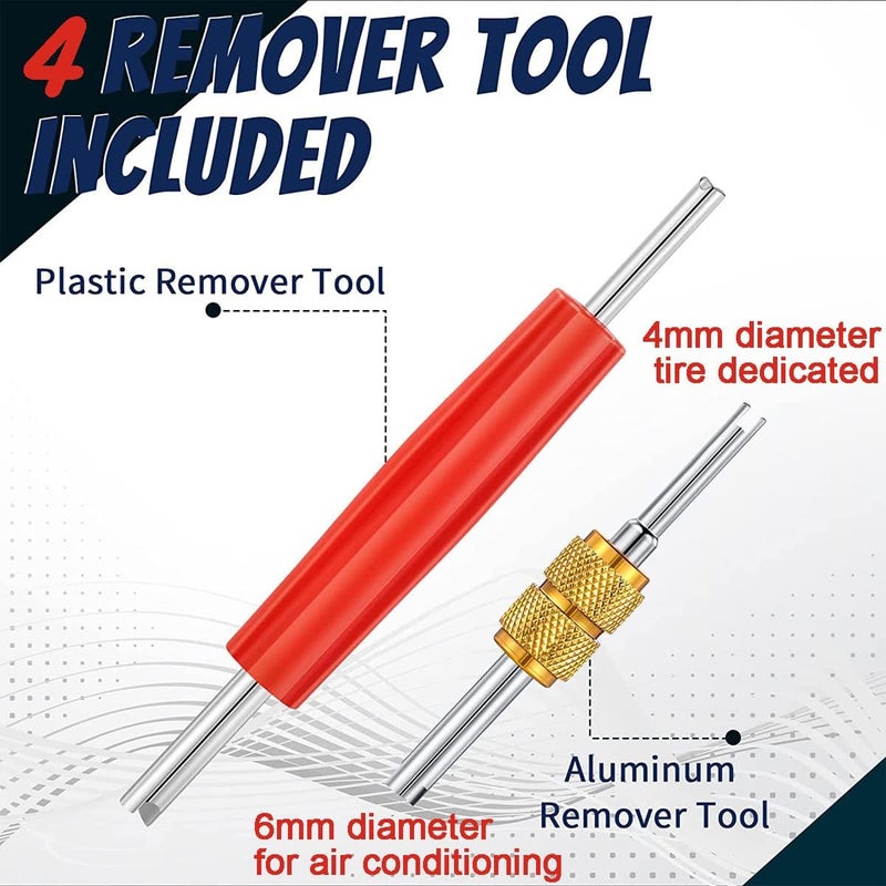 Greluma R134 R12 A/C HVAC Air Conditioning Schrader Valve Stem Core Removal Tool for R134 R12 A/C Car Air Conditioning Repair Dual Head Tyre Repair Tools - Image 3