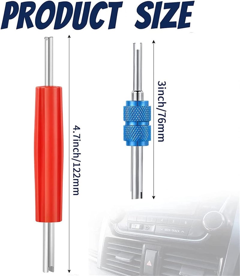 Greluma R134 R12 A/C HVAC Air Conditioning Schrader Valve Stem Core Removal Tool for R134 R12 A/C Car Air Conditioning Repair Dual Head Tyre Repair Tools - Image 2