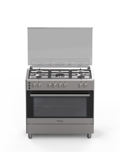SUPER GENERAL 90x60 Full Safety Gas Cooker having 5 SABAF Gas Burners Rotisserie, Grill, Oven ,Mechanical Timer, Ignition Button - SGC9901FS Silver