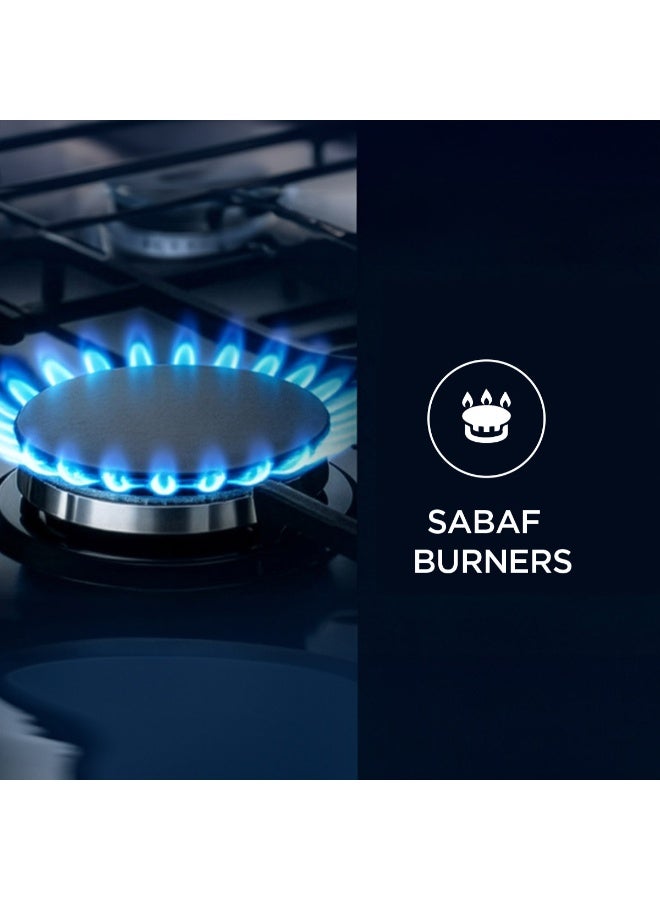 SUPER GENERAL 90x60 Full Safety Gas Cooker having  5 SABAF Gas Burners Rotisserie, Grill, Oven ,Mechanical Timer,  Ignition Button - SGC9901FS Silver - Image 2