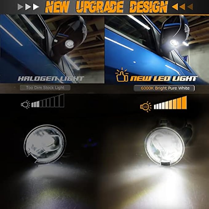 HERCOO Led Side Mirror Puddle Light Lamp Assambly Compatible With Ford F150 Ranger Edge Fusion Explorer Expedition Flex Taurus X 6000K White Pack Of 2 - Image 4