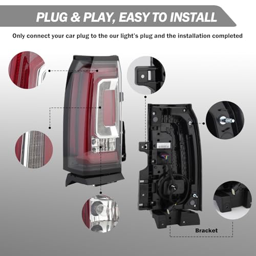 Clidr Tail Light Assembly for 2015 2016 2017 2018 2019 2020 GMC Yukon/Yukon XL Driver Side - Image 5
