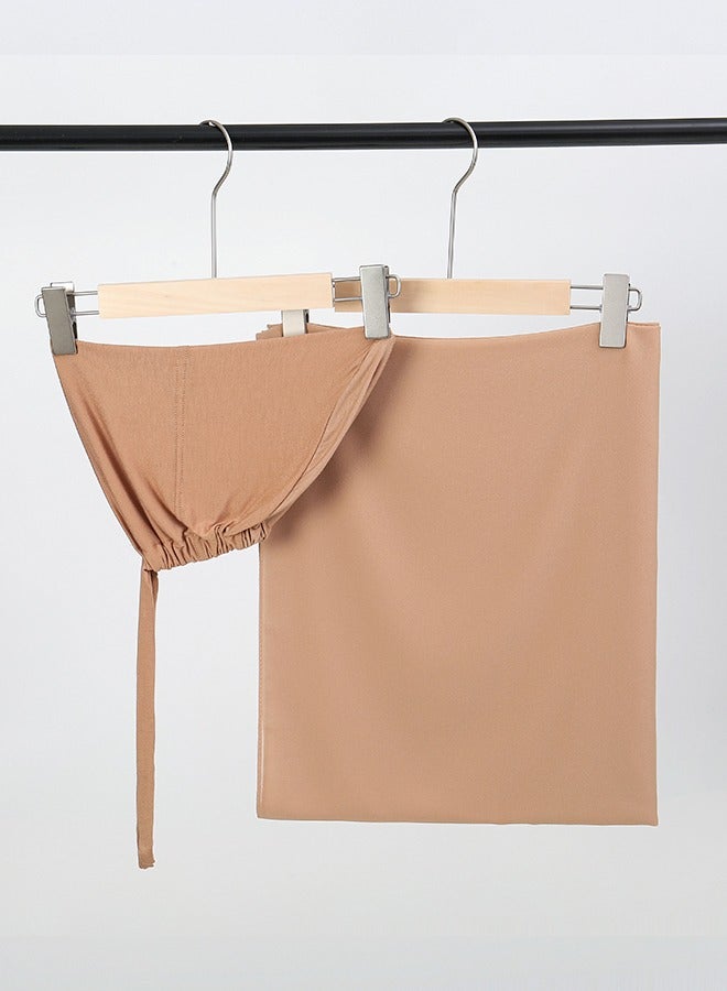 2pcs / مجموعة الشيفون الحجاب الوشال مع Undercap النساء الصلاة الحجاب الوشال الأساسي - Image 3