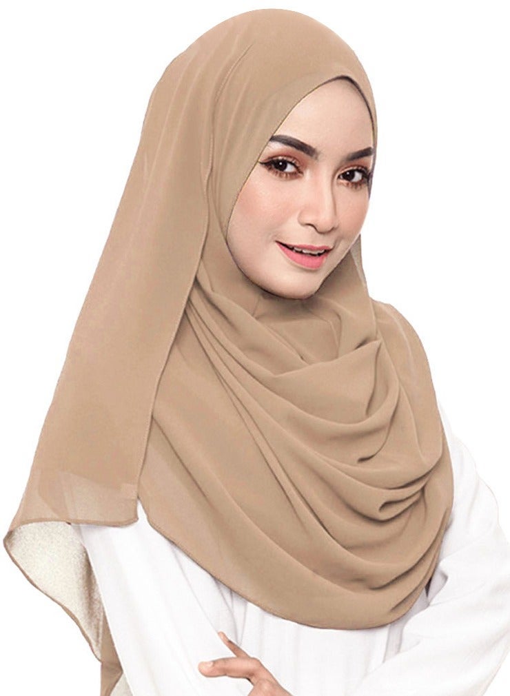 2pcs / مجموعة الشيفون الحجاب الوشال مع Undercap النساء الصلاة الحجاب الوشال الأساسي - Image 5